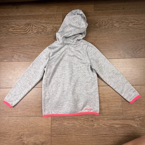 Under Armour UA Storm Hooded Sweatshirt, Logo, Heather Gray, Athletic, YSM Girls - Picture 9 of 14